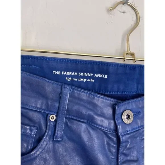 AG Adriano Goldschmied Womens Farrah Skinny Fit Coated Jeans Size 31